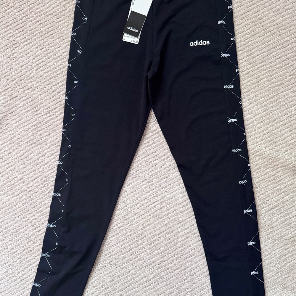 Adidas Black Leggings with Stripe Detail